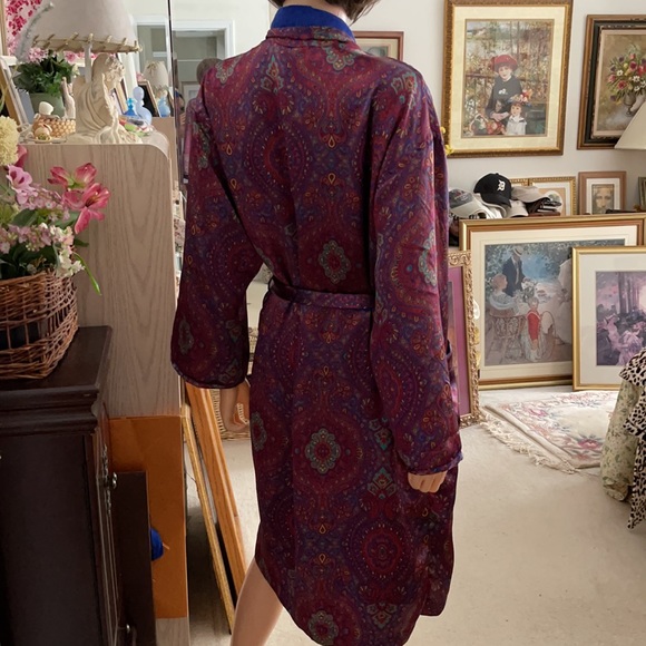 Vintage Victoria Secret paisley terry cotton satin robe - Picture 6 of 12